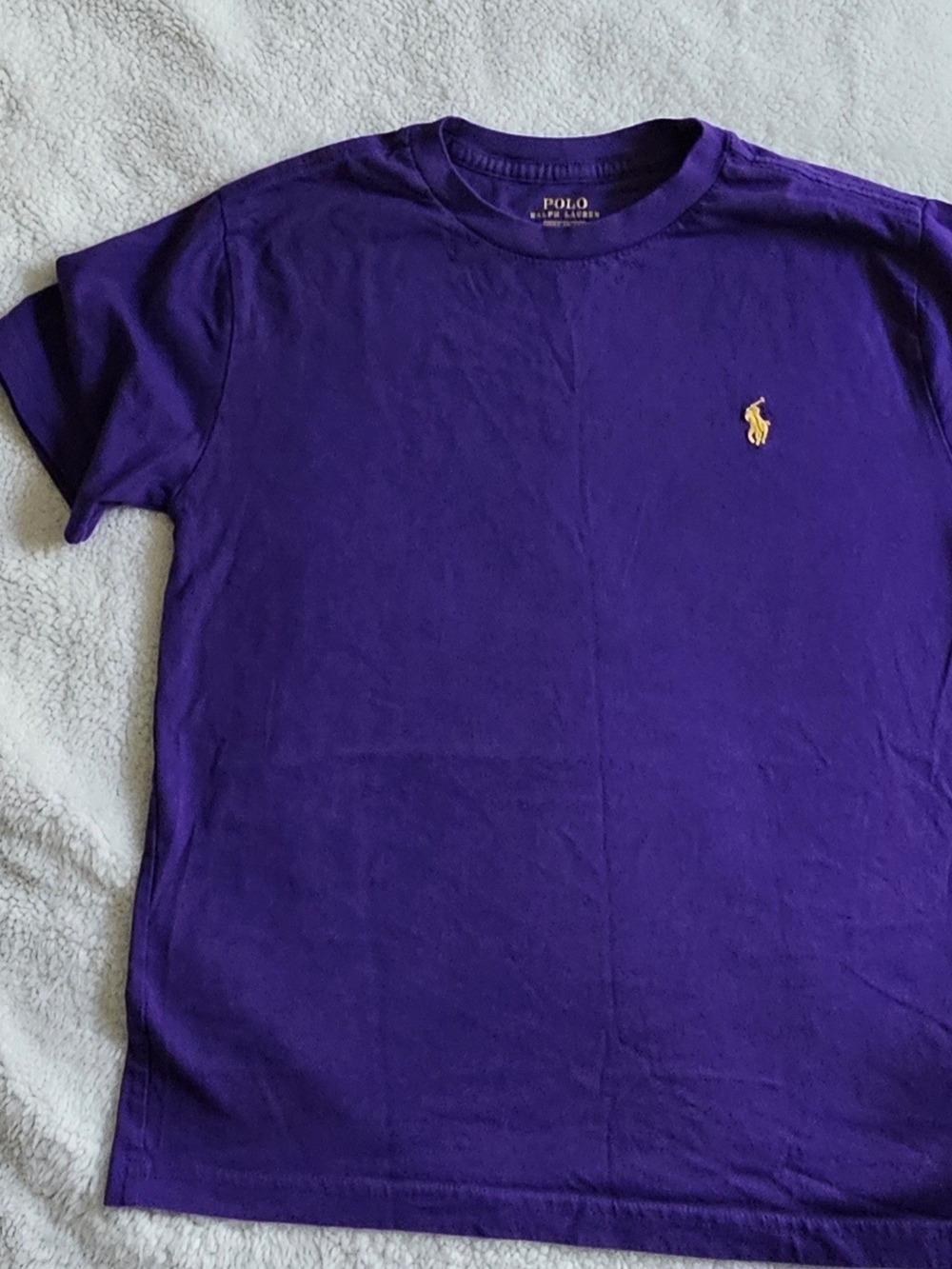 Polo by Ralph Lauren Kids Purple Short Sleeve Tee with Yellow Logo